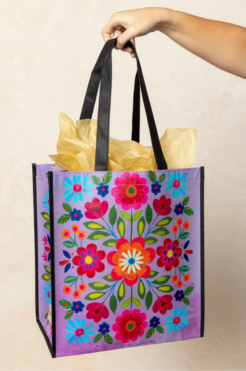 XL Happy Bag | Purple Folk Flower