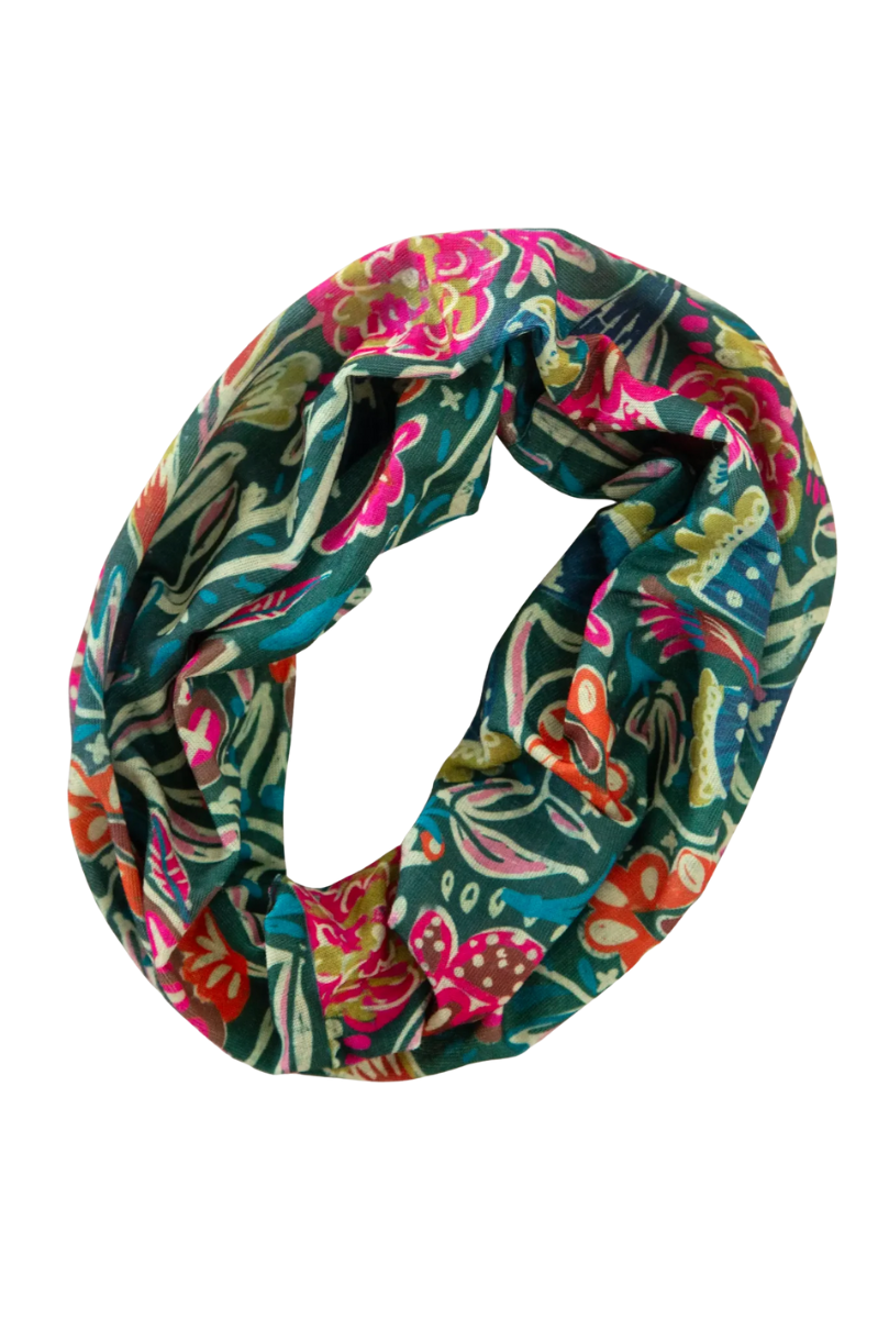 Half Boho Bandeau |  Green Painterly Vines
