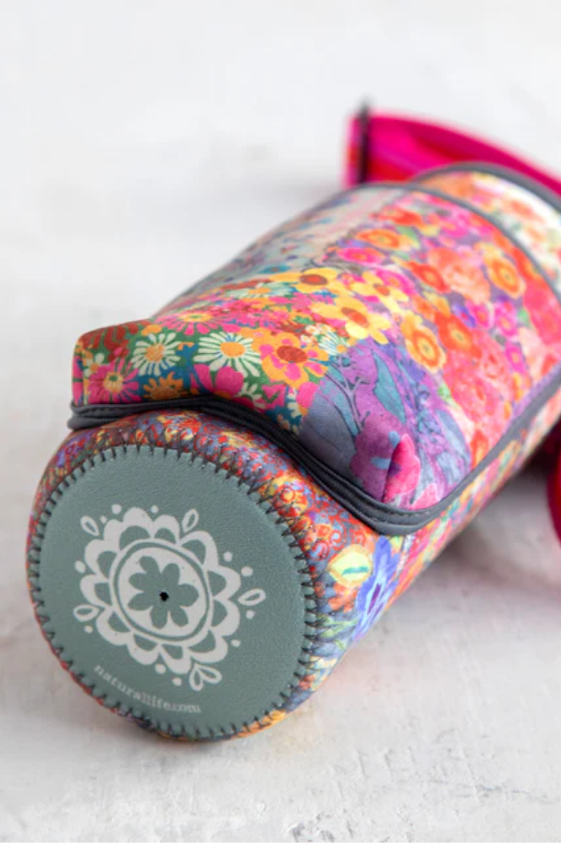 Pink Patchwork Insulated Water Bottle Carrier | Natural Life