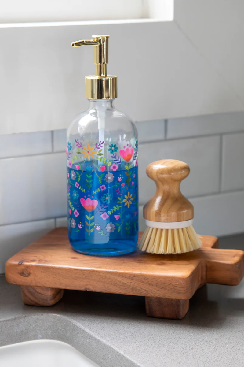 Floral Glass Soap Dispenser | Natural Life