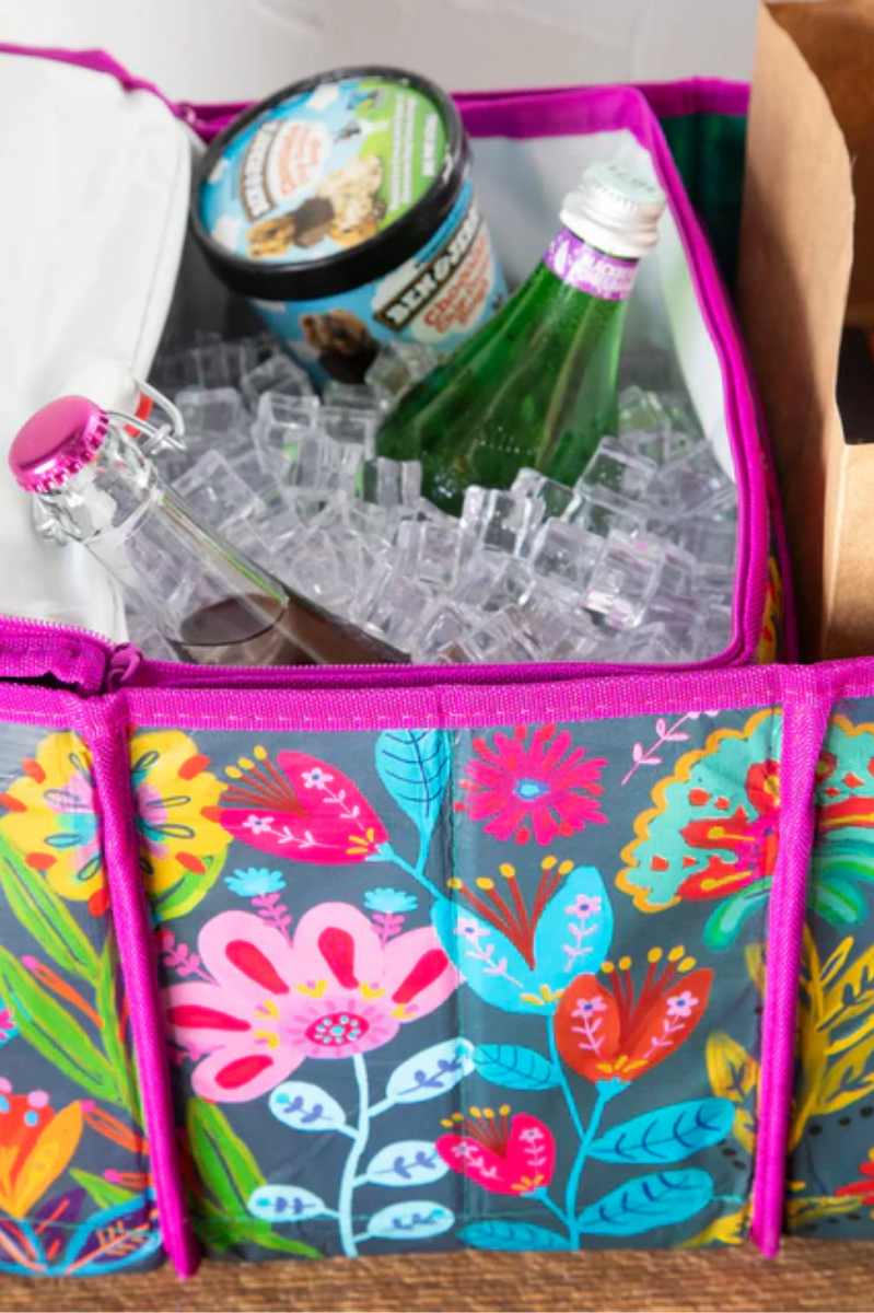 Car Trunk Organizer |  Navy Folk Flower