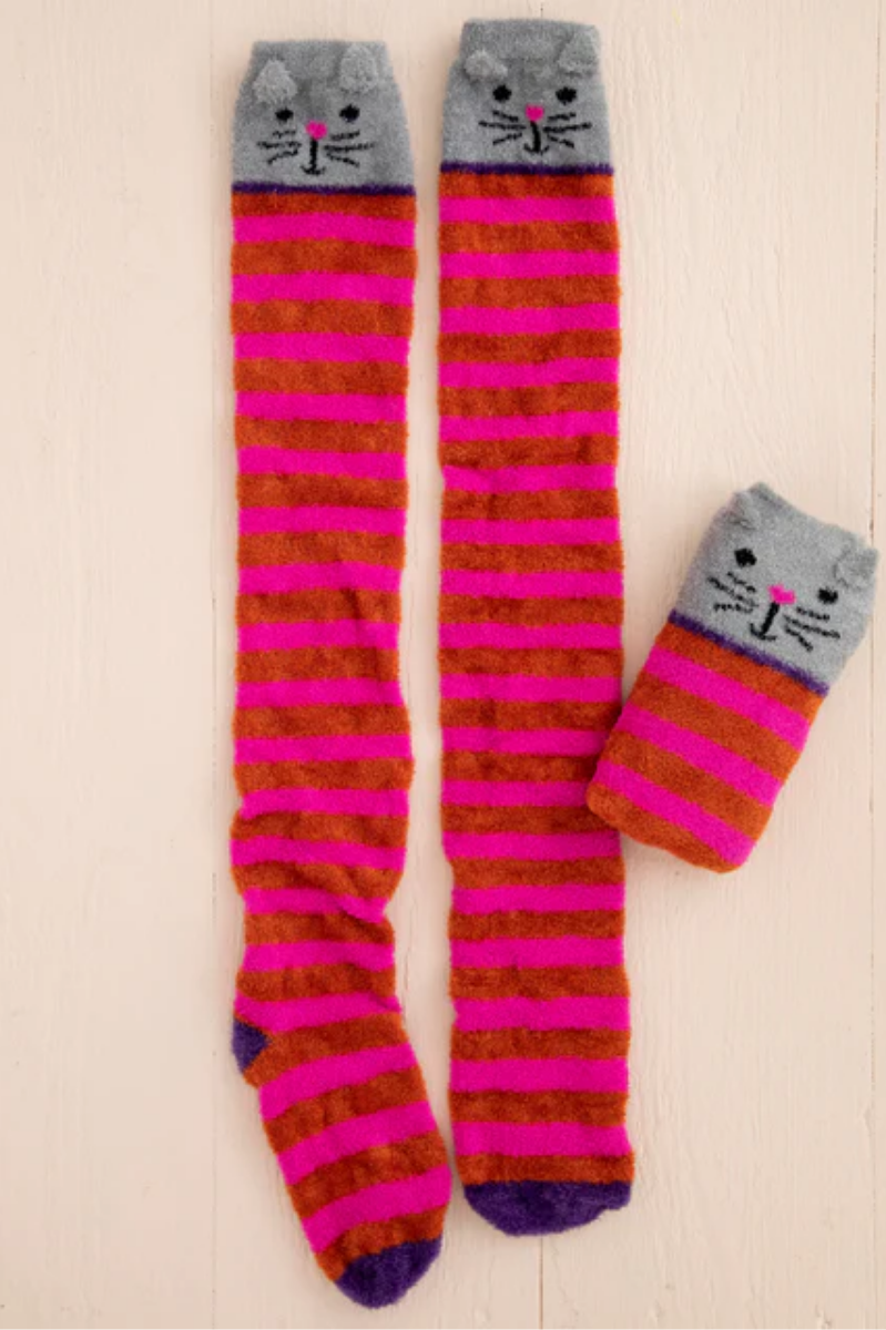 Over-the-Knee Cozy Socks | Cat