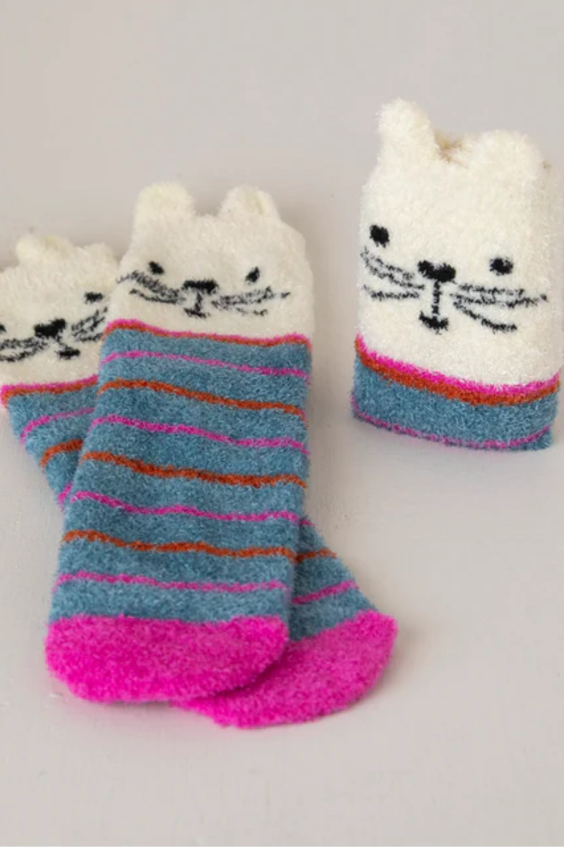 Cozy White Cat Socks | Natural Life