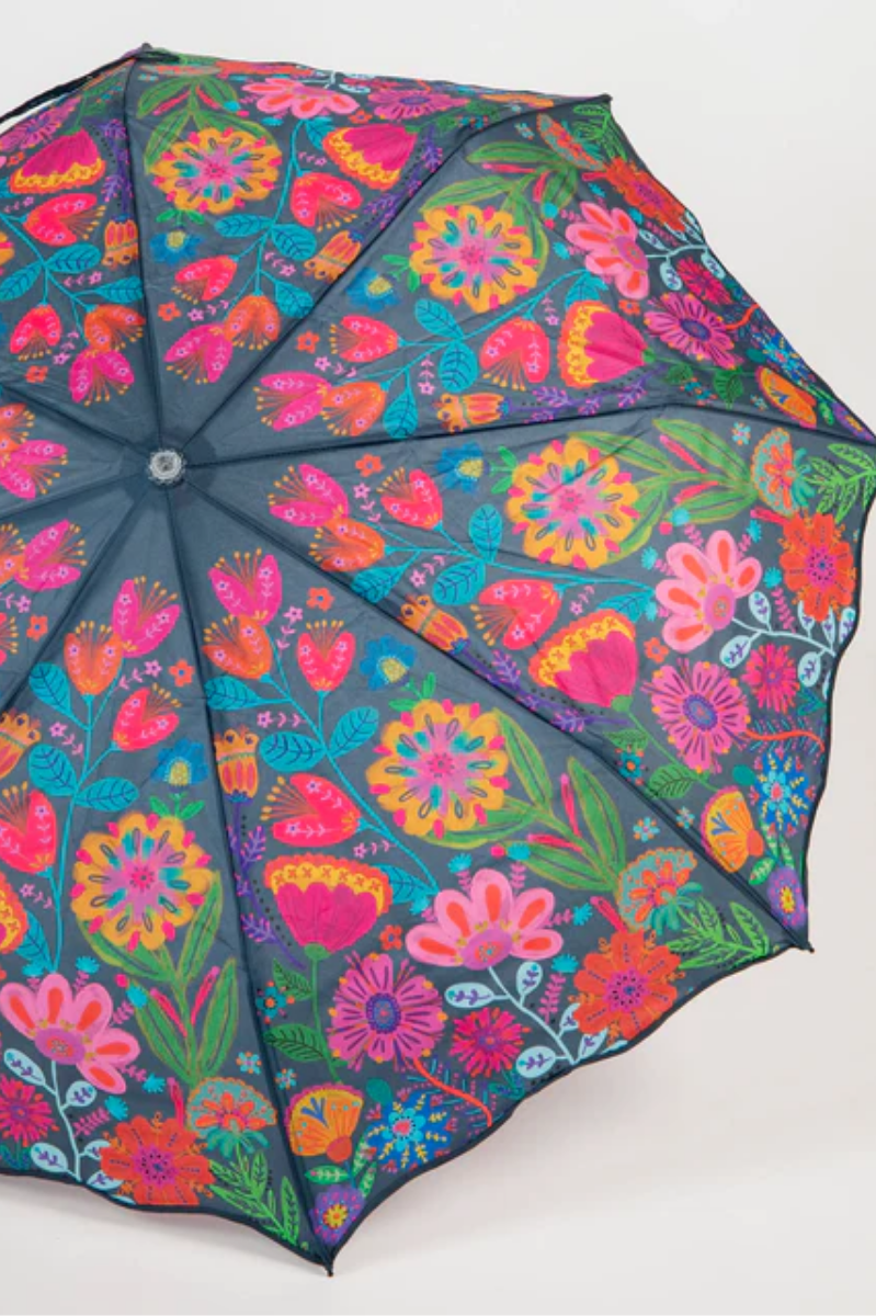 Floral Fold Up Umbrella | Natural Life