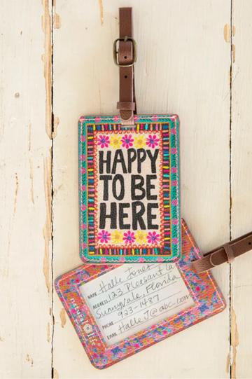 Travel Happy Luggage Tag - Happy To Be Here | Natural Life