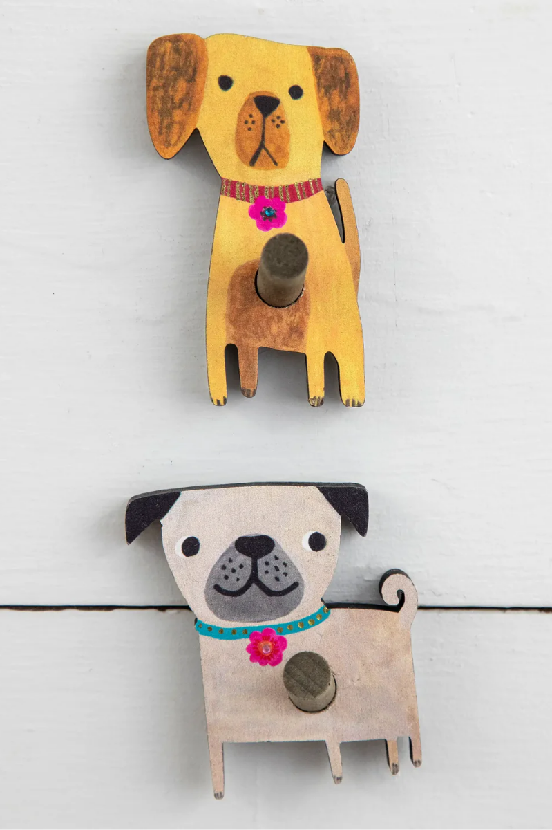 Animal Adhesive Wooden Wall Hook, Set of 2 | Natural Life