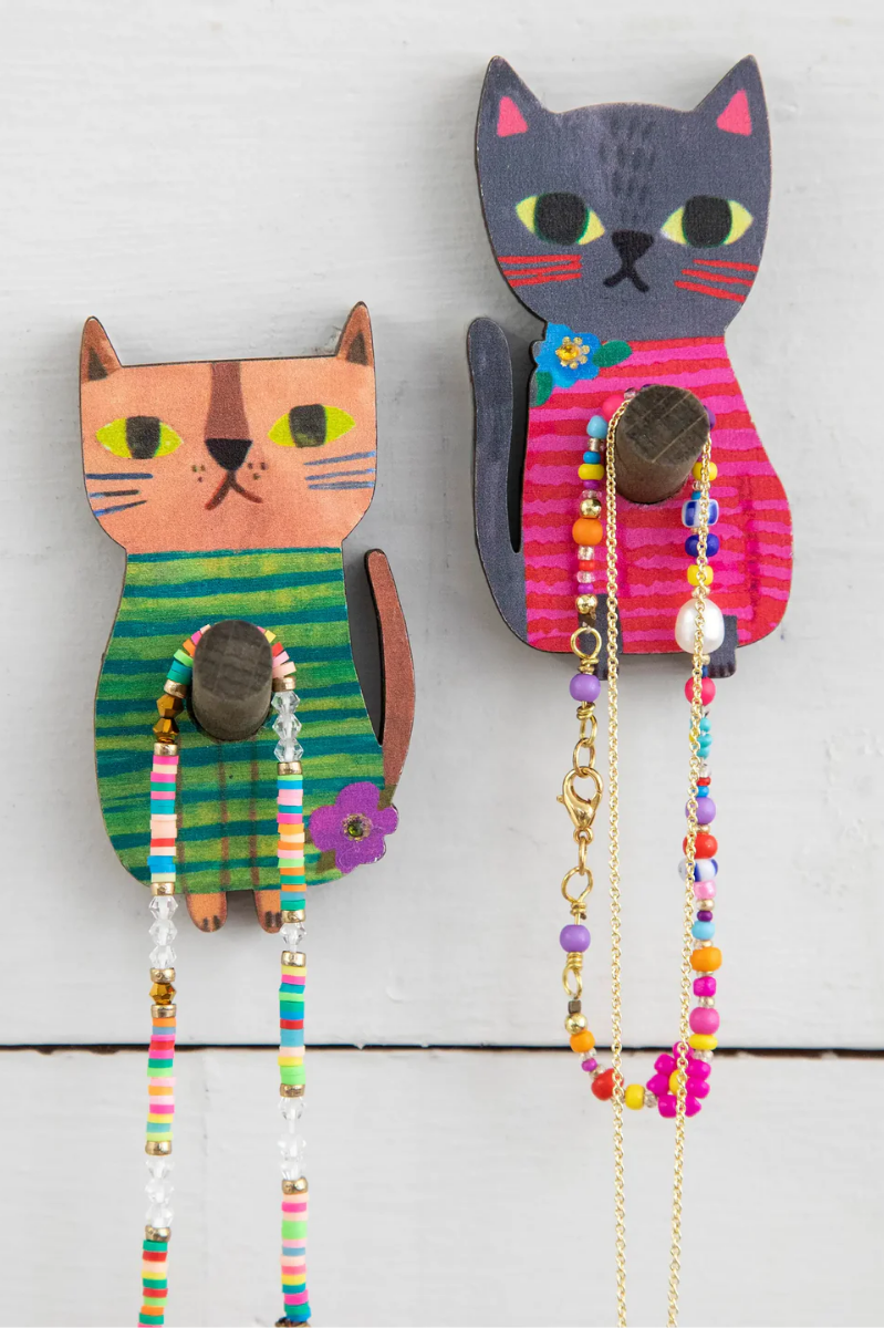 Animal Adhesive Wooden Wall Hook, Set of 2 | Natural Life