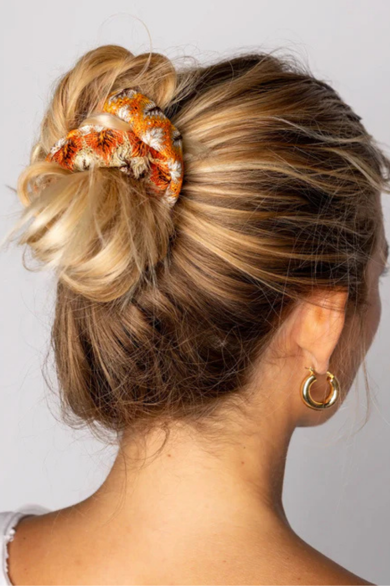 Burnt Orange Crochet Scrunchie | Natural Life