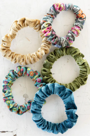 Velvet Scrunchies, Set of 5 | Natural Life
