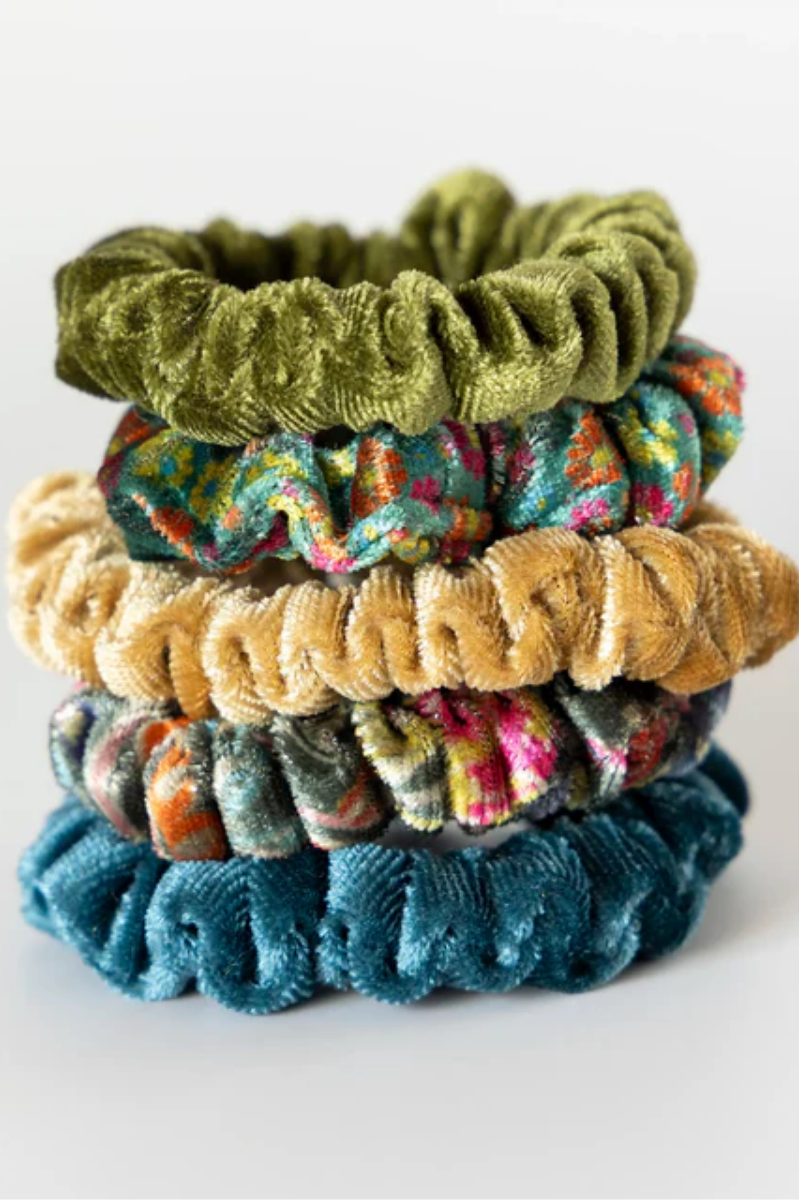 Velvet Scrunchies, Set of 5 | Natural Life
