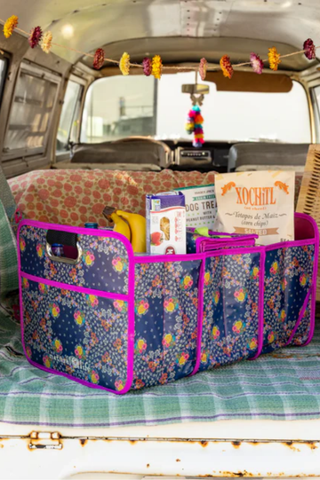 Car Trunk Organizer |  Navy Folk Flower