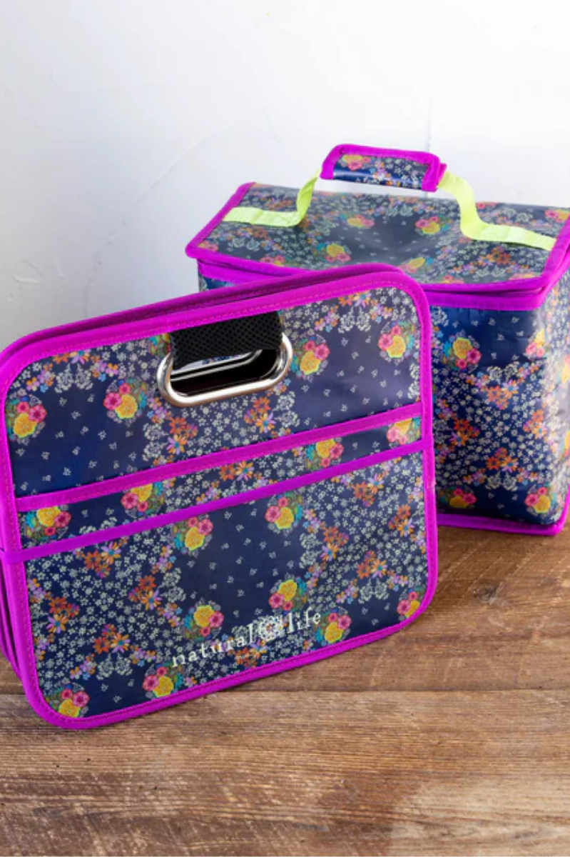 Car Trunk Organizer |  Navy Folk Flower