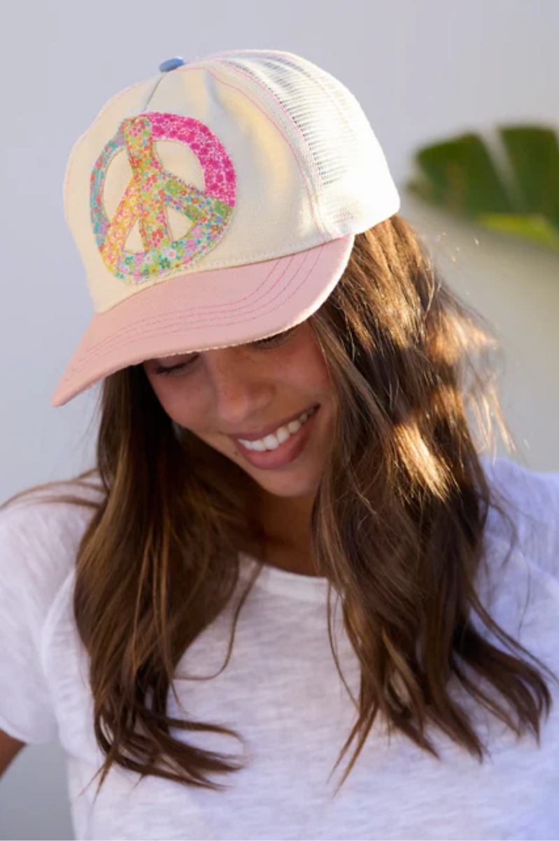 Peace Sign Canvas Trucker Hat | Natural Life