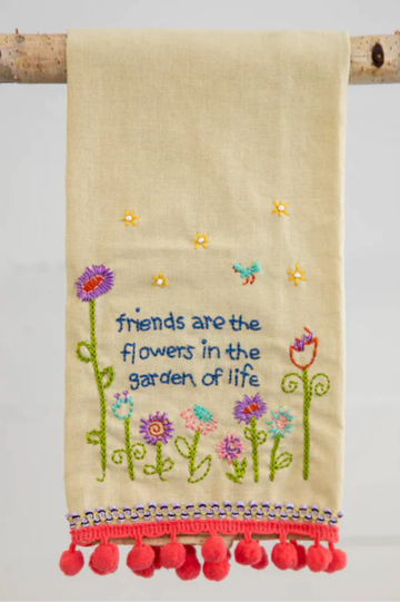 Linen Embroidered Hand Towel | Natural Life