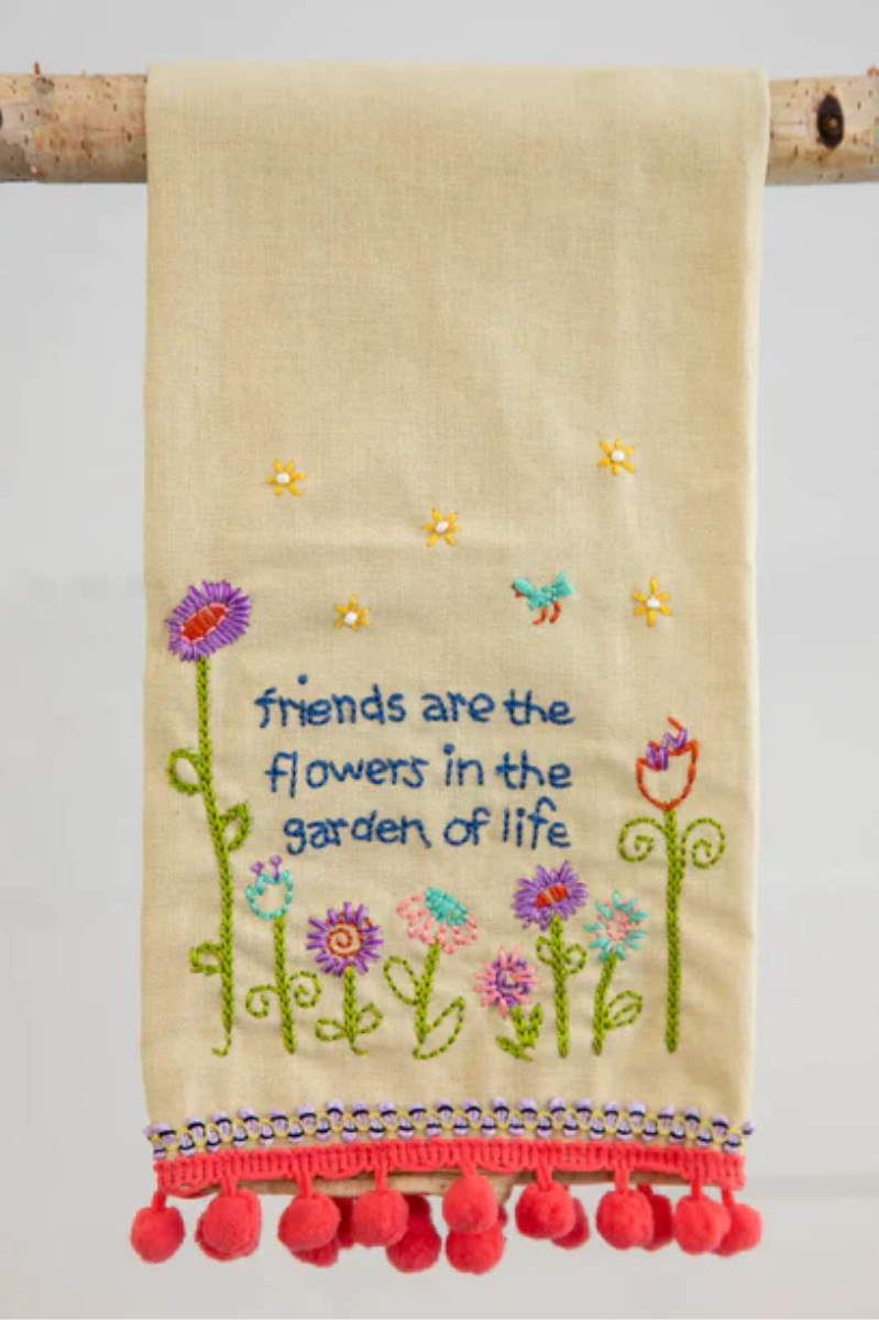 Linen Embroidered Hand Towel | Natural Life