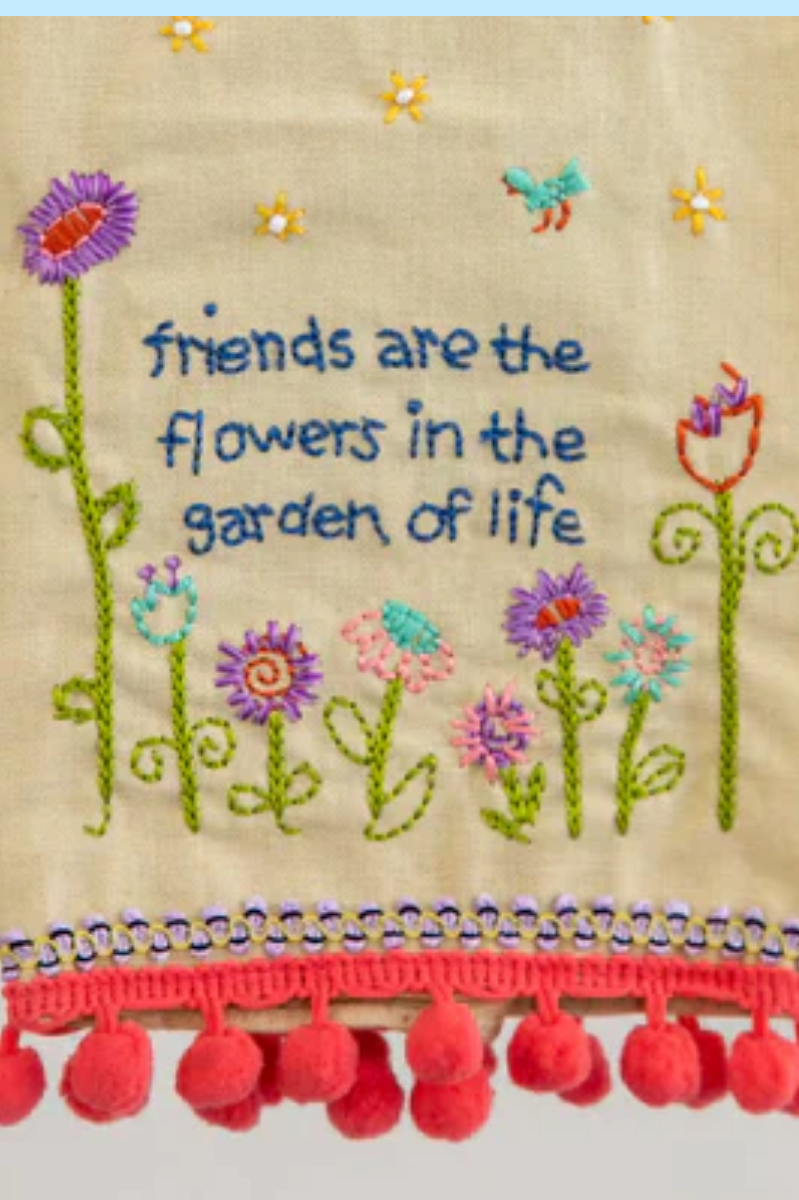 Linen Embroidered Hand Towel | Natural Life
