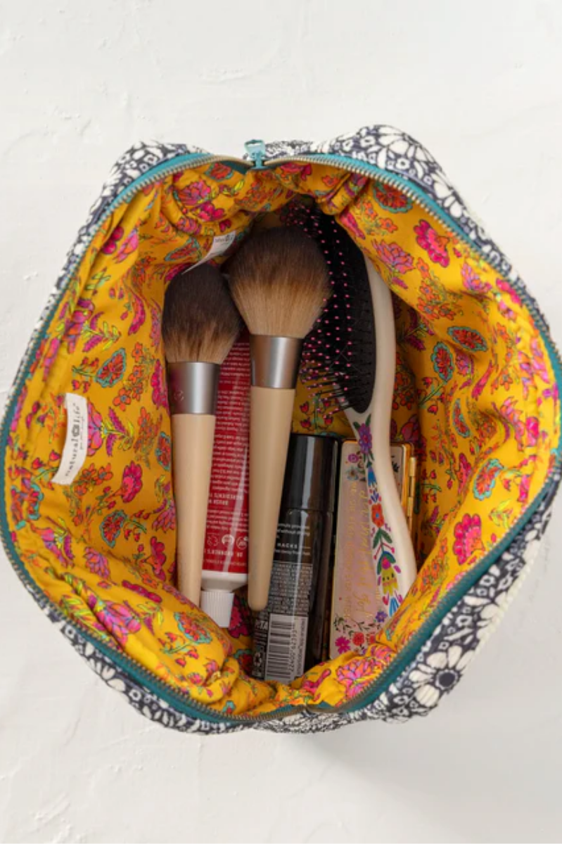 Embroidered Corduroy Cosmetic Pouch | Natural Life