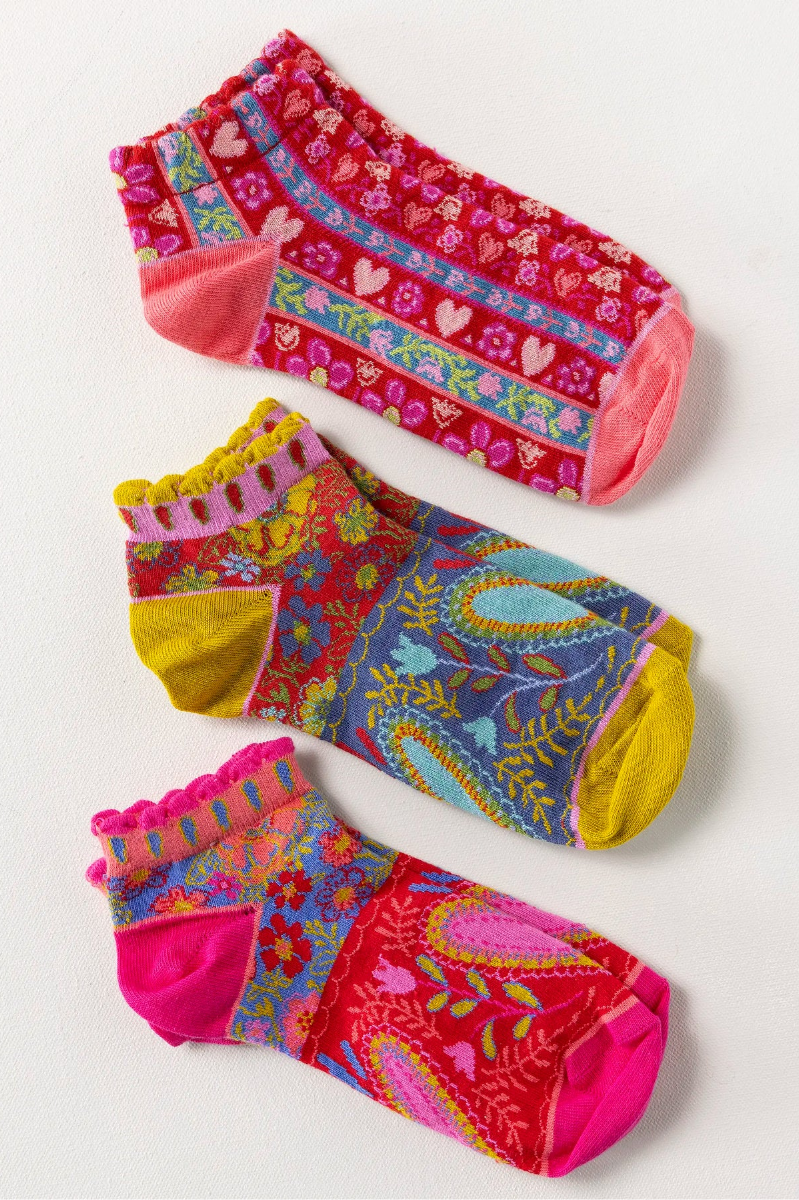 Boho Ankle Socks, Set of 3 | Natural Life