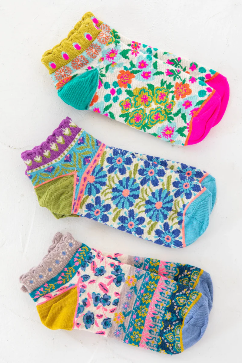 Boho Ankle Socks, Set of 3 | Natural Life