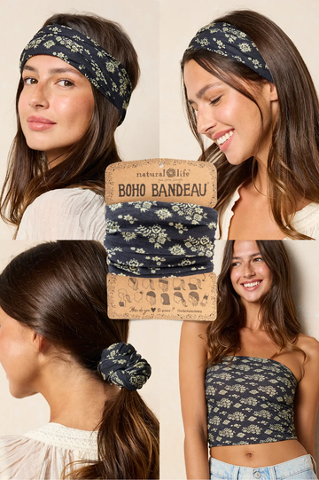 Full Boho Bandeau? Headband | Black Cluster Medallions