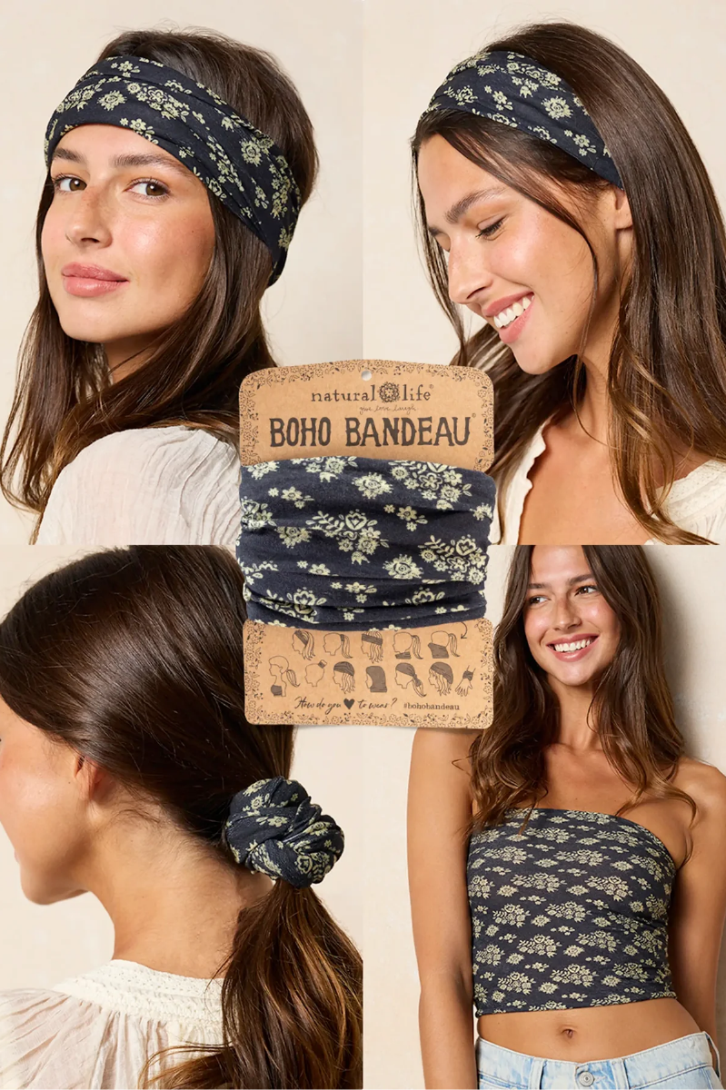 Full Boho Bandeau? Headband | Black Cluster Medallions