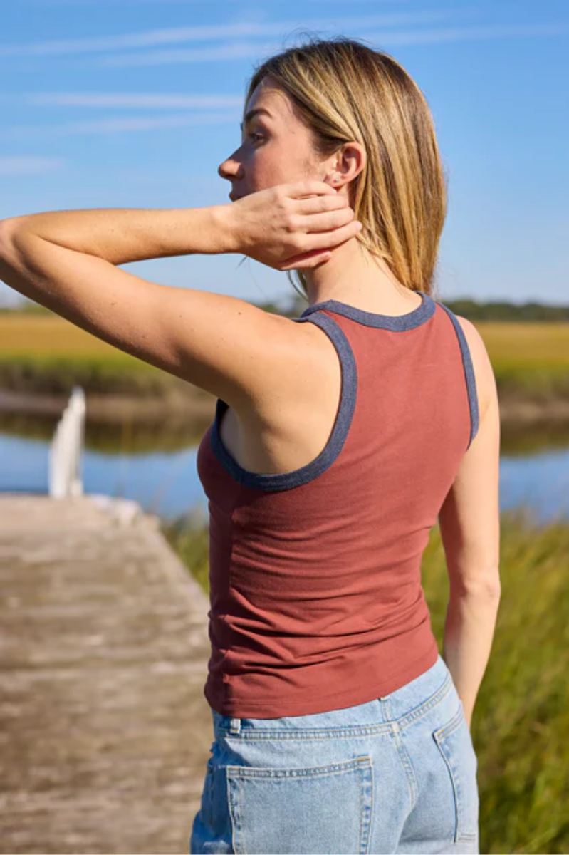 Seas The Day Ringer Tank | Natural Life