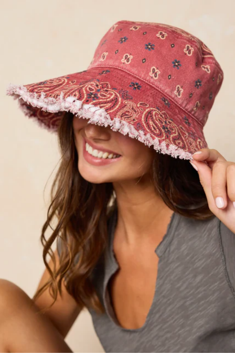 Sandy Days Red Bucket Hat | Natural Life
