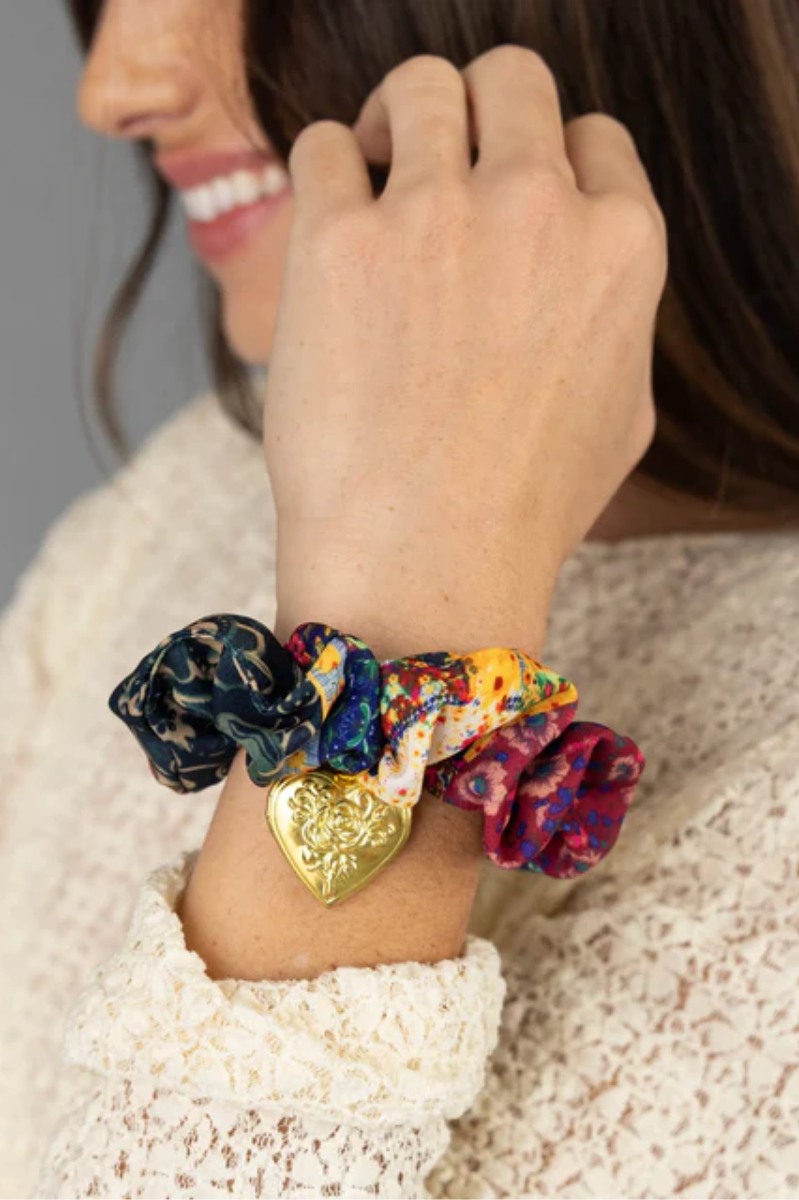 Bright Patchwork Locket Scrunchie | Natural Life