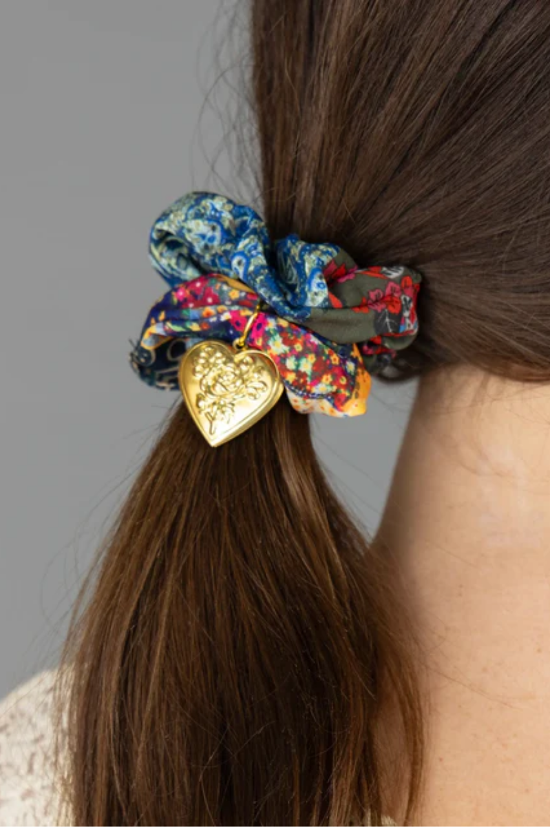 Bright Patchwork Locket Scrunchie | Natural Life