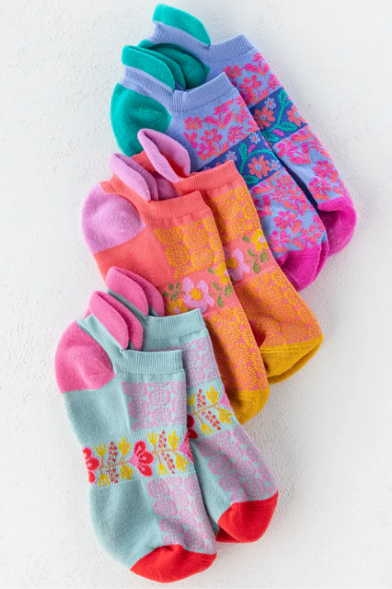 Favorite Fitness Socks, Set of 3 | Coral