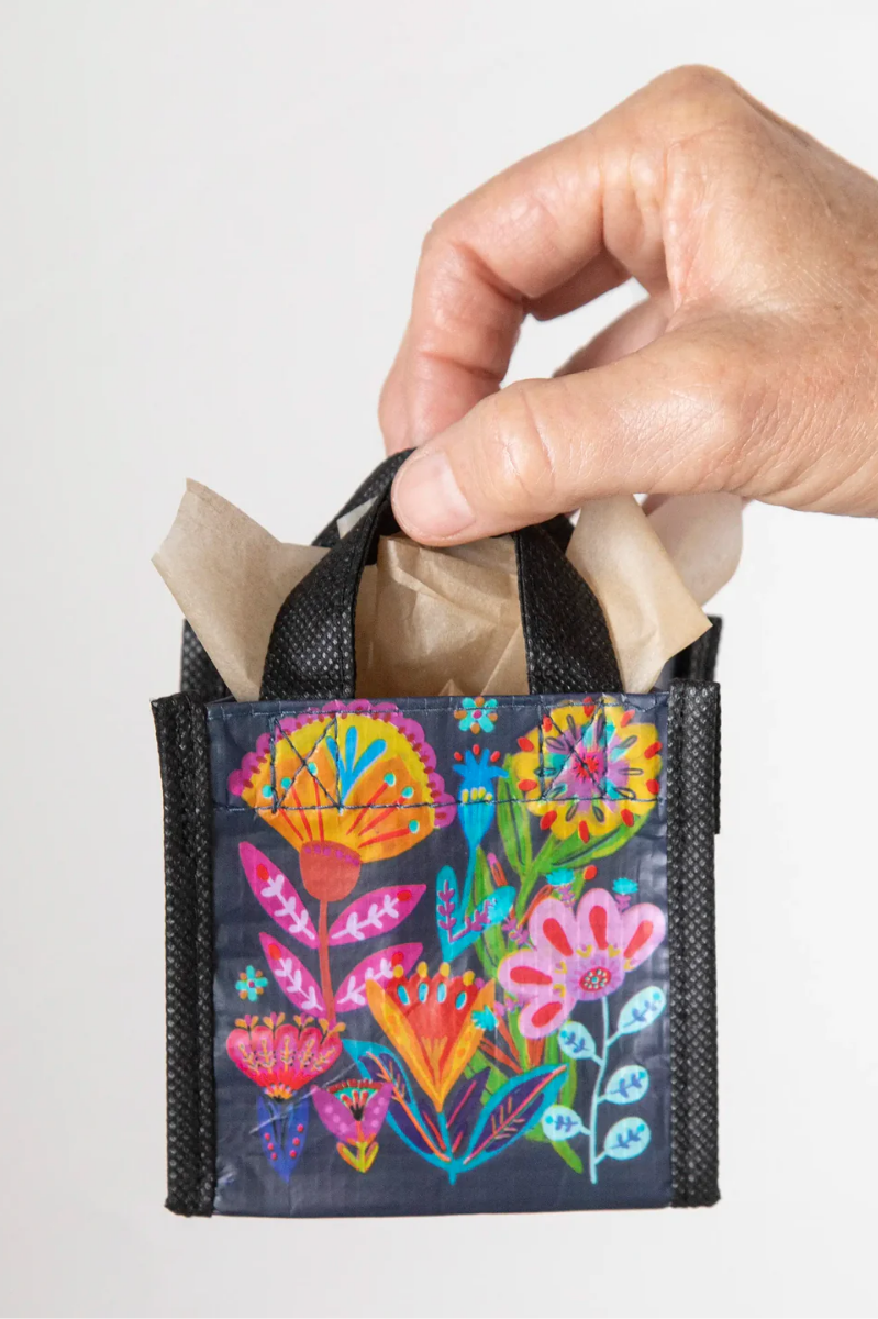 Mini Happy Bag | Navy Folk Flower