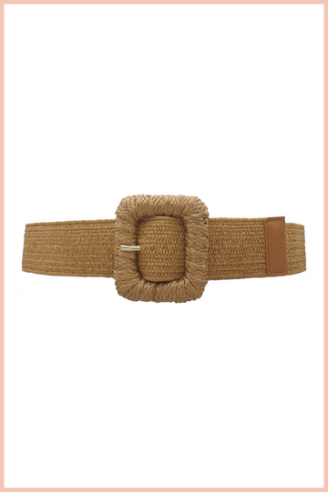 Curvy Woven Straw Belt