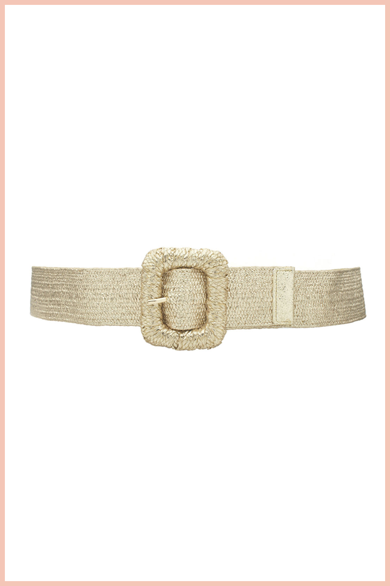 Curvy Woven Straw Belt