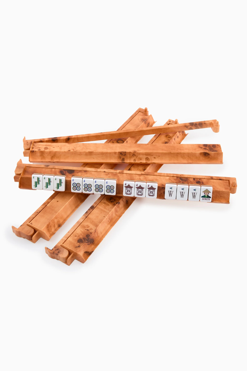 Burl Rack and Pusher Set | Oh My Mahjong