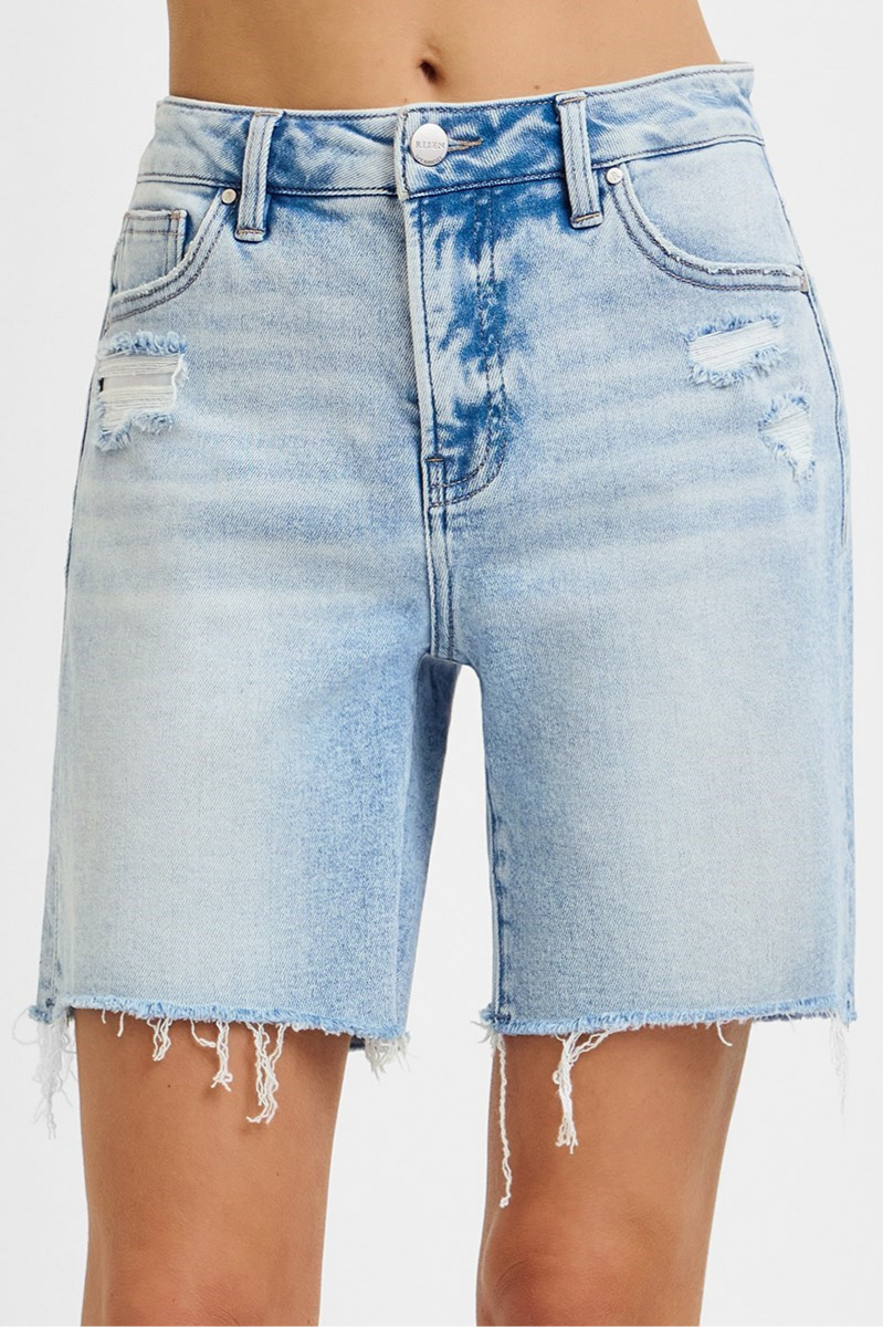 RISEN Tummy Control High Rise Loose Fit Mid Length Shorts
