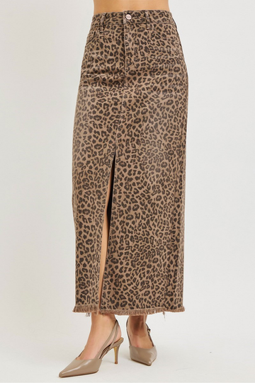 RISEN High Rise Front Slit Long Skirt