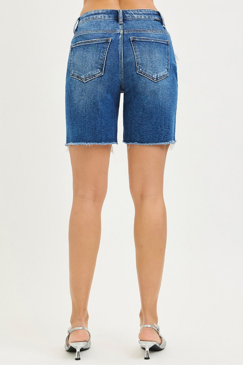 RISEN Tummy Control High Rise Loose Fit Mid Length Shorts