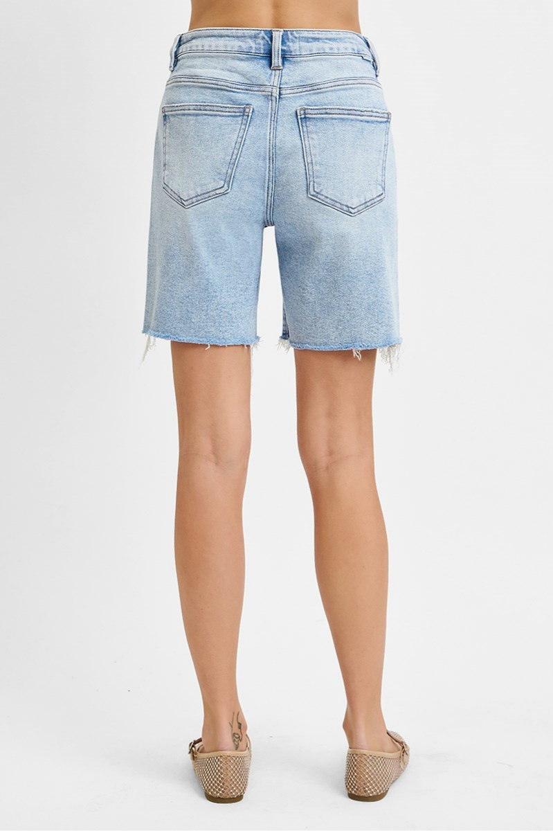 RISEN Tummy Control High Rise Loose Fit Mid Length Shorts