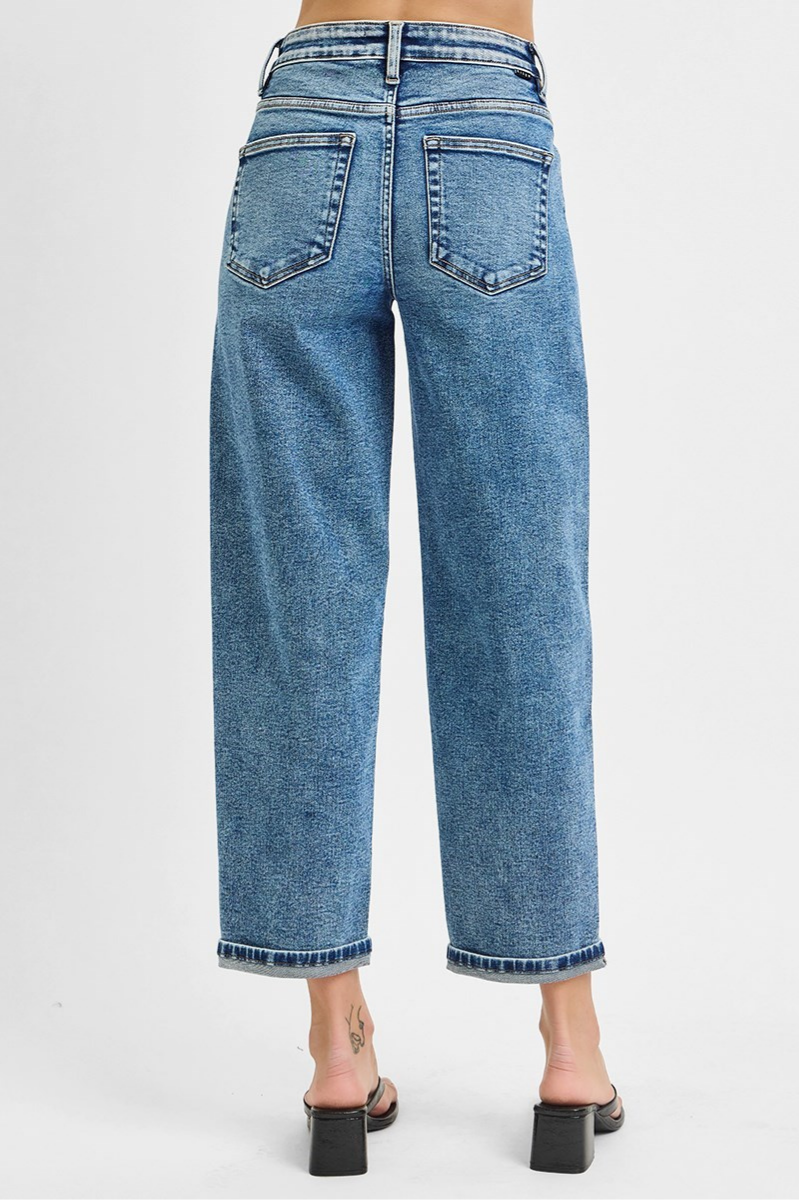 RISEN High Rise Crop Boyfriend Jeans