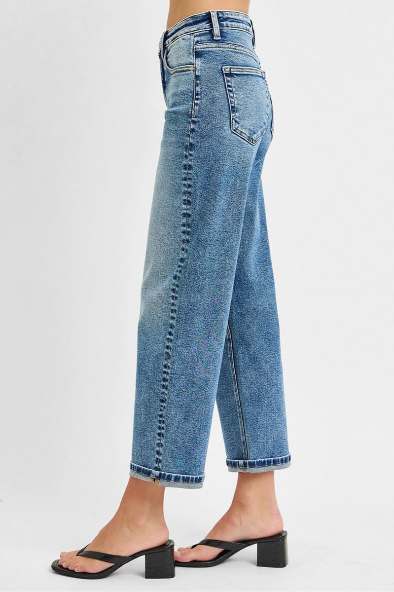 RISEN High Rise Crop Boyfriend Jeans