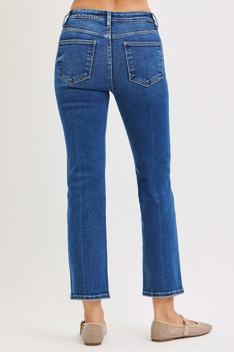 RISEN High Rise Crop Straight Jeans