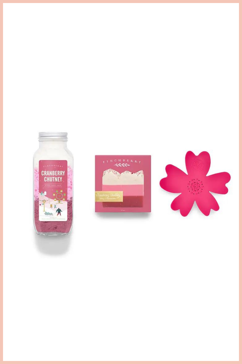 CRANBERRY CHUTNEY HOLIDAY GIFT SET - SALT, SOAP, SCRUB