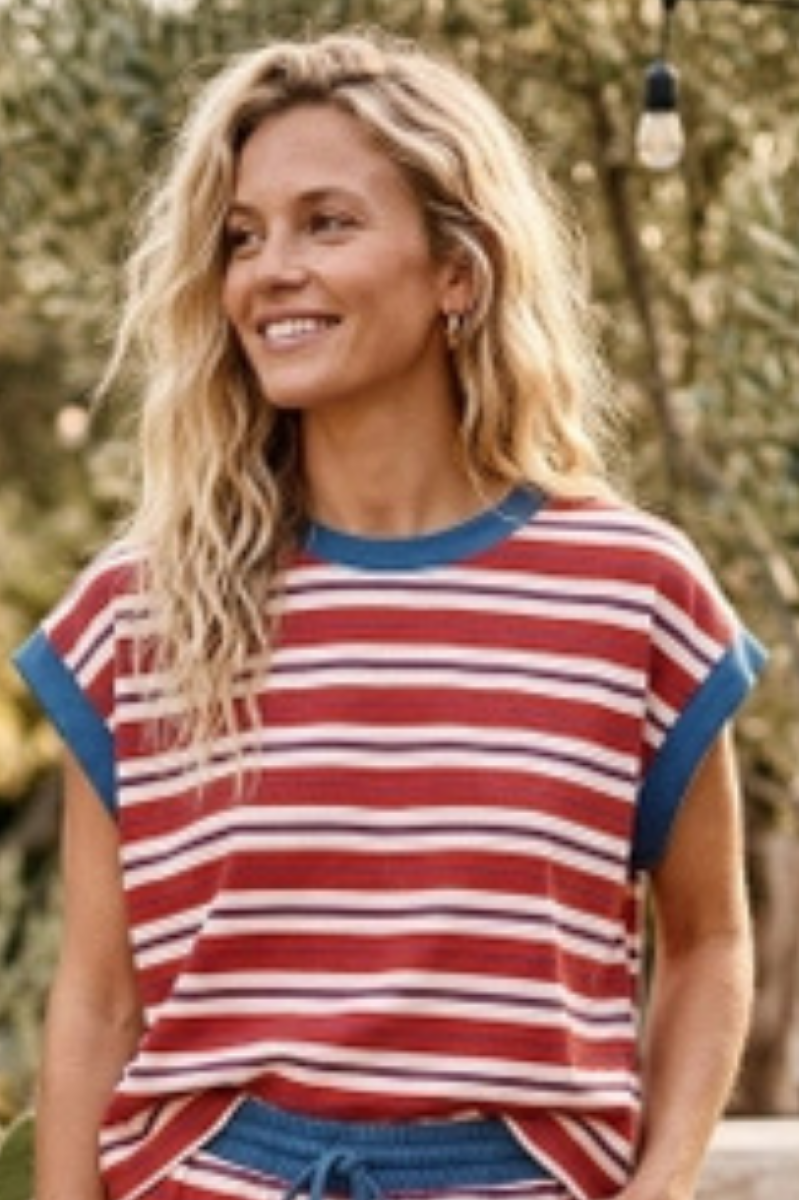 Americana Striped Relaxed Fit Top | Final Sale