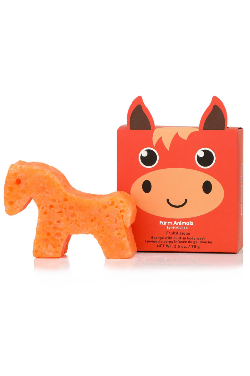 Farm Animals Bath Sponge + Built-In Cleanser | Spongell¨¦