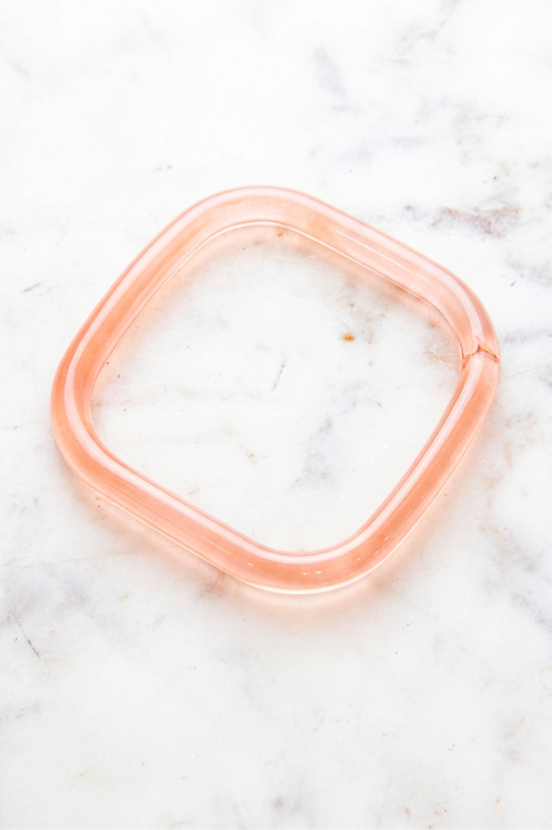 Vintage Marbled Resin Square Bangle Bracelet