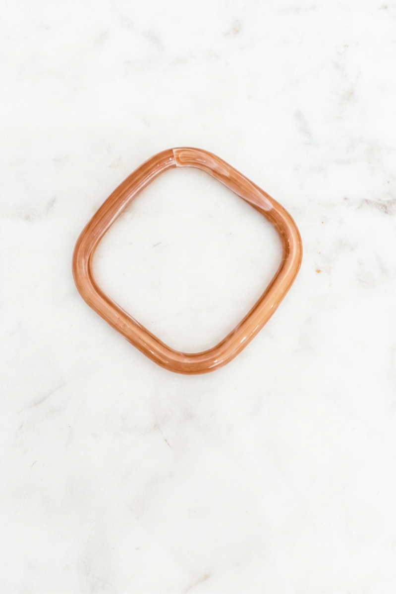 Vintage Marbled Resin Square Bangle Bracelet