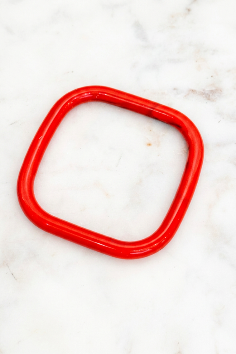Vintage Marbled Resin Square Bangle Bracelet