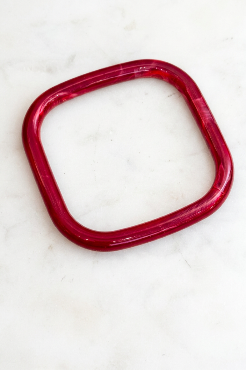 Vintage Marbled Resin Square Bangle Bracelet
