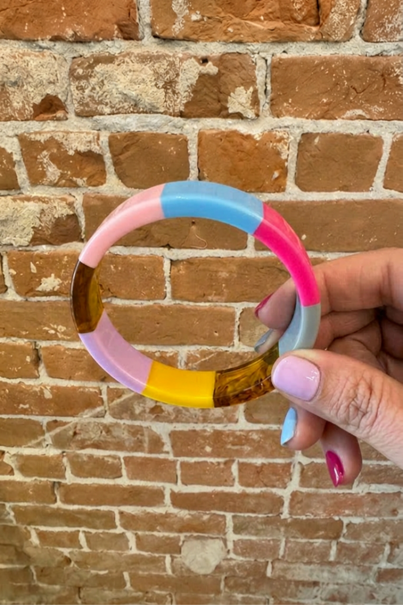 Color Crush Striped Bangle + Acrylic Detail