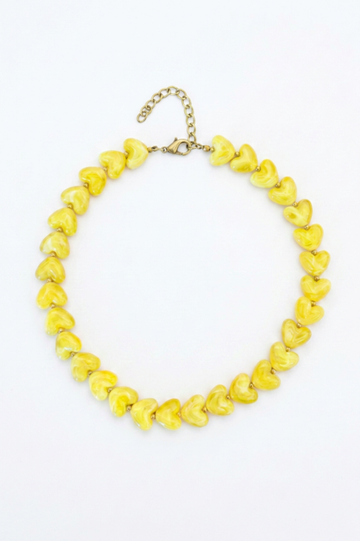 Sweet as Sunshine Yellow Heart Necklace